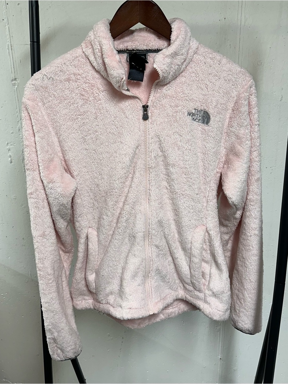 The North Face Light Pink Sherpa Zip-Up Jacket